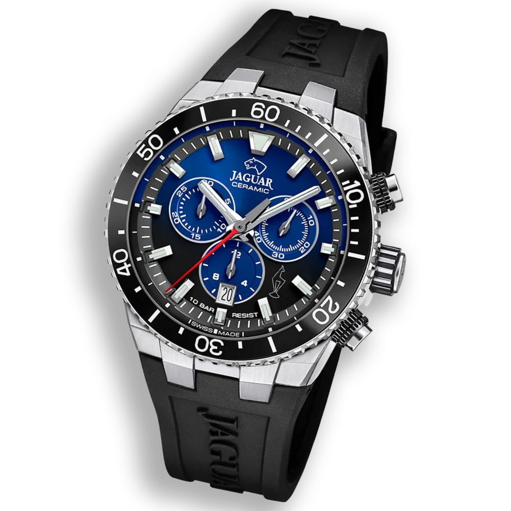 Schweizer Luxus-Sportuhr Jaguar® CERAMIC mit blauen Details – erhältlich bei Juwelier Schroll Kitzbühel