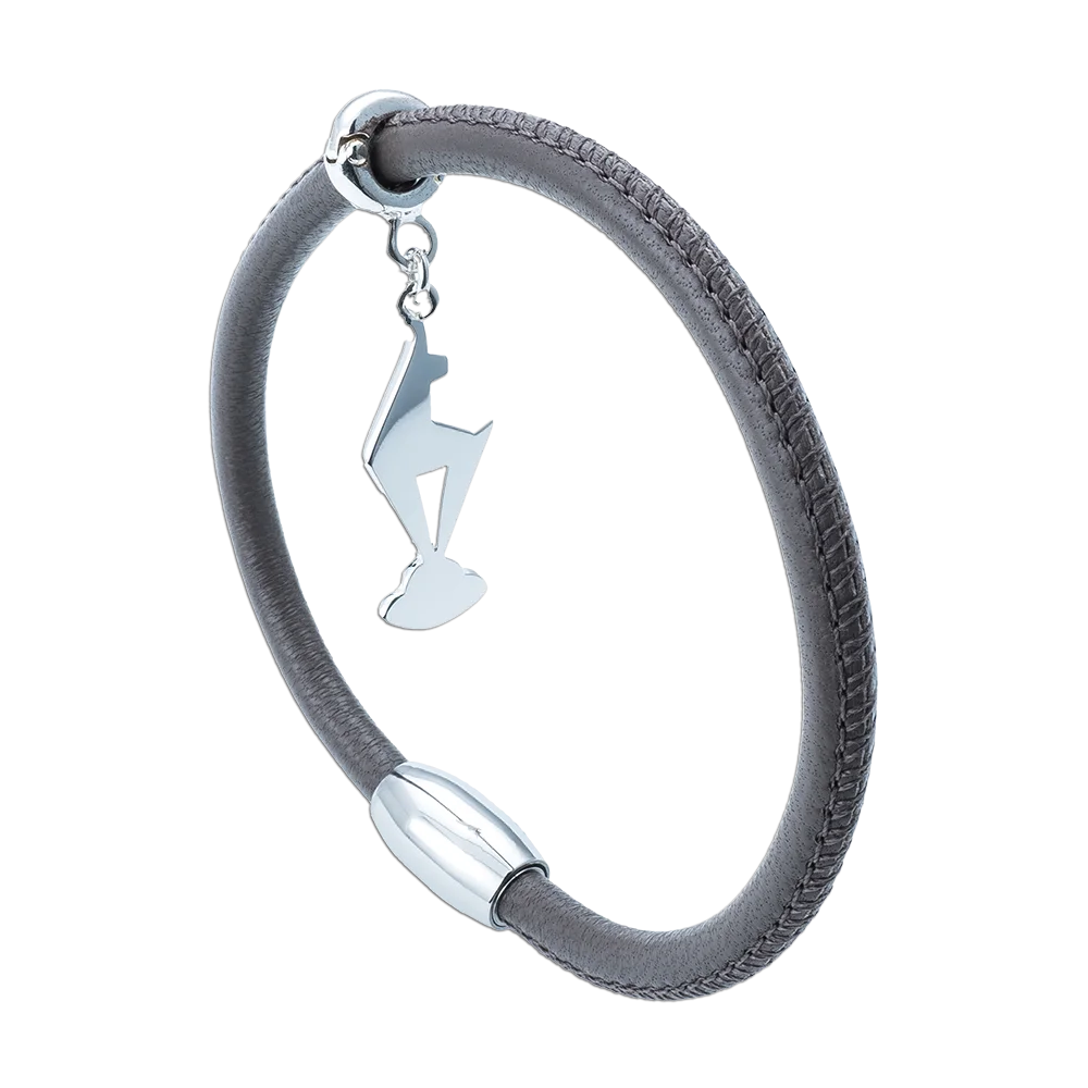 Lederarmband anthrazit Kitzbüheler Gams Silber Geschenk Kitzbühel Urlaub