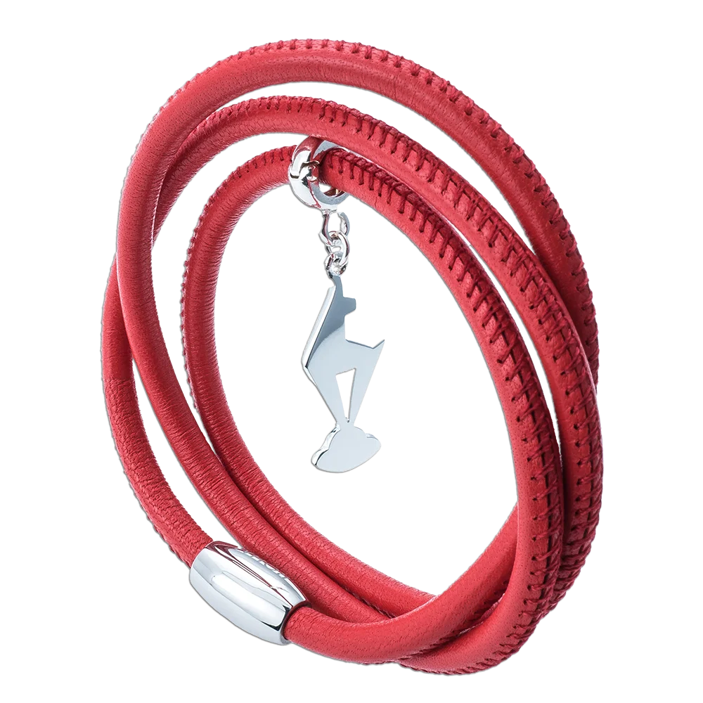 KitzSpirit© Nappaleder Armband dreireihig mit KB Gams Rot
