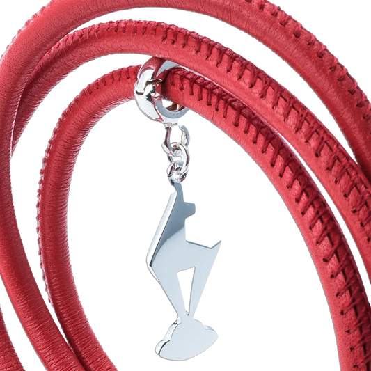 KitzSpirit© Nappaleder Armband dreireihig mit KB Gams Rot