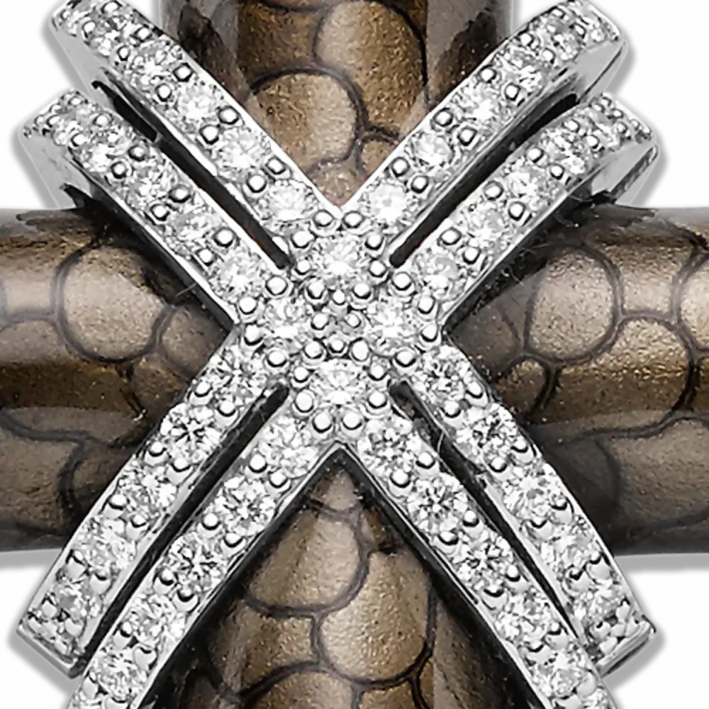Crosses – Anhänger Weißgold · Diamanten dunkles Emaille