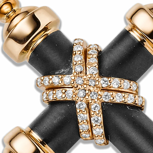 Crosses – Anhänger Roségold · schwarzer Kaltemaille