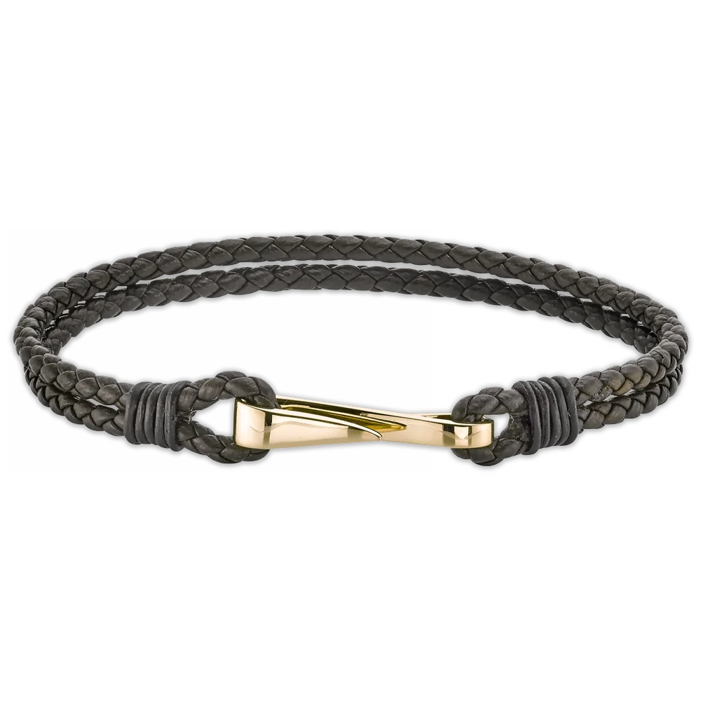 Men - geflochtenes Armband Leo Wittwer Gelbgold