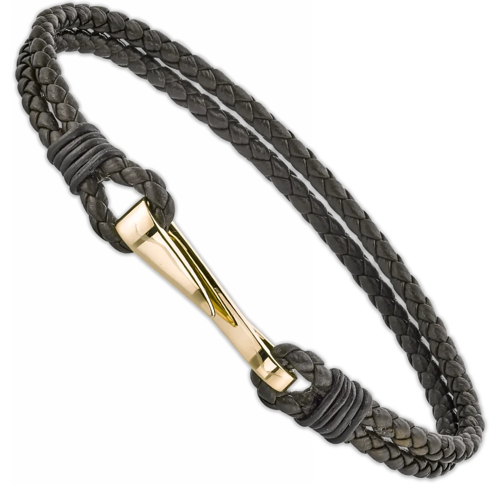 Men - geflochtenes Armband Leo Wittwer Gelbgold