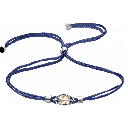 Rough Cut® Original Armband Weißgold - blau