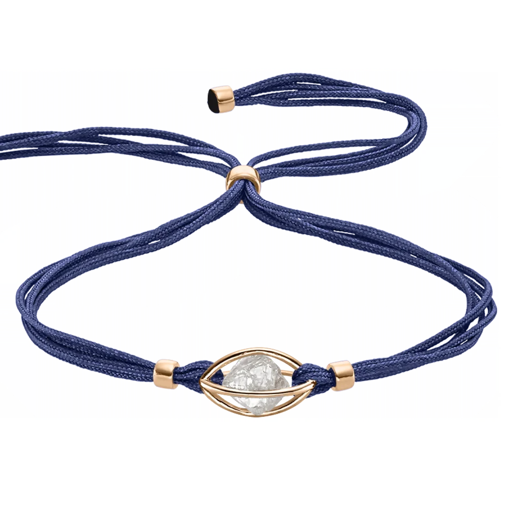 Leo Wittwer Rough Cut® Original Premiumarmband – Edles Armband aus 750er Roségold mit Diamanten und elegantem blauem Band, meisterhaft handgefertigt für exklusive Kundinnen und Kunden bei Juwelier Schroll in Kitzbühel