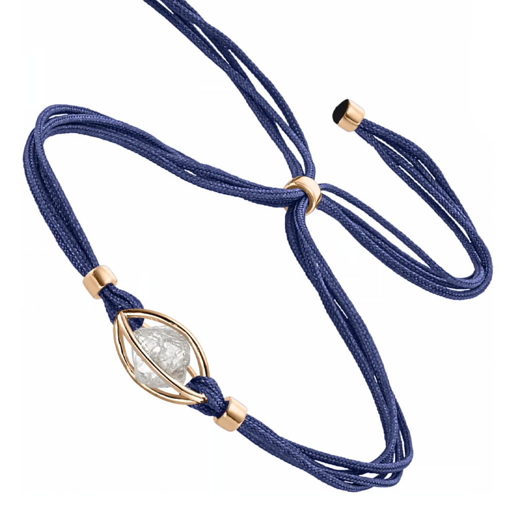 Leo Wittwer Rough Cut® Original Luxusarmband – Exklusives Schmuckstück aus 750er Roségold mit Diamanten und stilvollem blauen Band, handgefertigt für höchste Ansprüche bei Juwelier Schroll in Kitzbühel