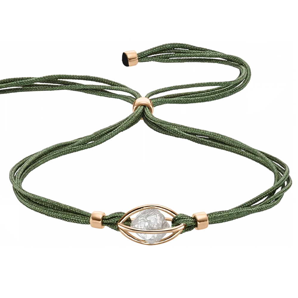 Leo Wittwer Rough Cut® Original Luxusarmband – Exklusives Schmuckstück aus 750er Roségold mit Diamanten und stilvollem grünen Band, meisterhaft handgefertigt für höchste Ansprüche bei Juwelier Schroll in Kitzbühel