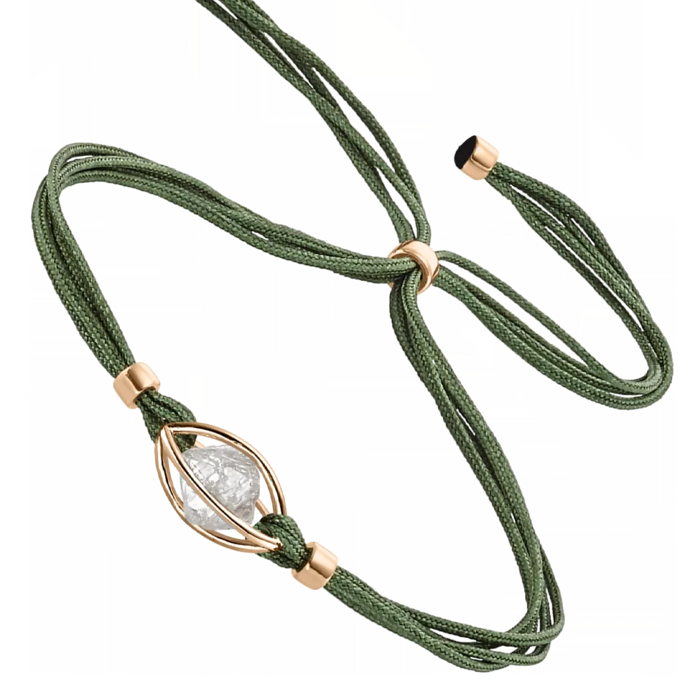 Leo Wittwer Rough Cut® Original Luxusarmband – Hochwertiges Armband aus 750er Roségold mit Diamanten und elegantem grünem Band, handgefertigt für exklusive Schmuckliebhaberinnen und Schmuckliebhaber bei Juwelier Schroll in Kitzbühel