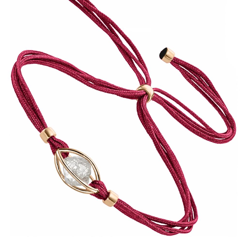 Leo Wittwer Rough Cut® Original Luxusarmband – Hochwertiges Armband aus 750er Roségold mit Diamanten und elegantem rotem Band, handgefertigt für exklusive Ansprüche bei Juwelier Schroll in Kitzbühel