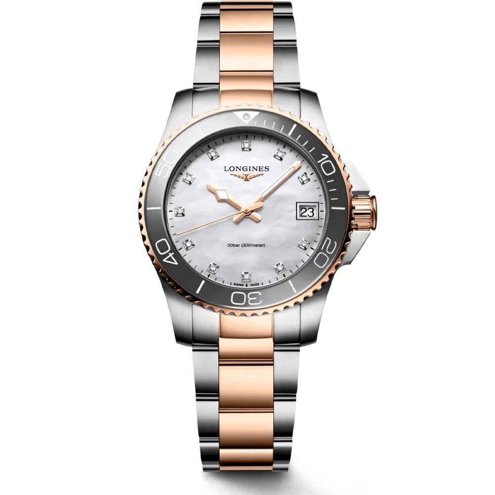 Longines HydroConquest 32 mm Rosé – Elegante Damenuhr mit Rosé-Finish bei Juwelier Schroll in Tirol