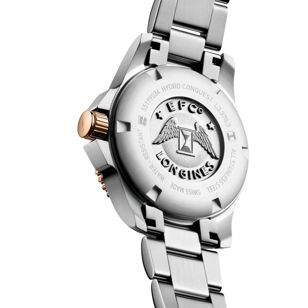 Exklusive Longines HydroConquest 32 mm – Roséfarbenes Edelstahlgehäuse, sportliches Design bei Juwelier Schroll in Tirol