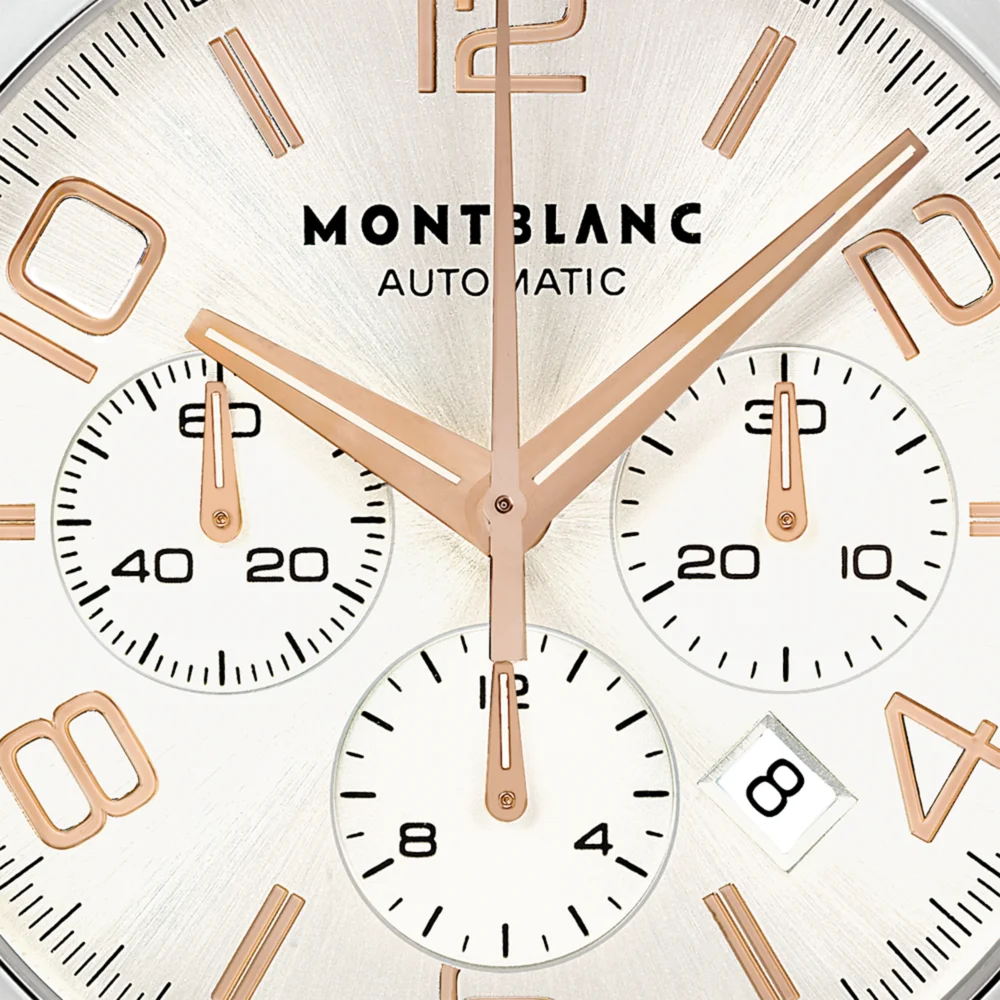Montblanc Timewalker Automatik Silber – hochwertige Edelstahl Herrenuhr, minimalistisch, mit transparentem Gehäuseboden, Premium Modell in Kitzbühel