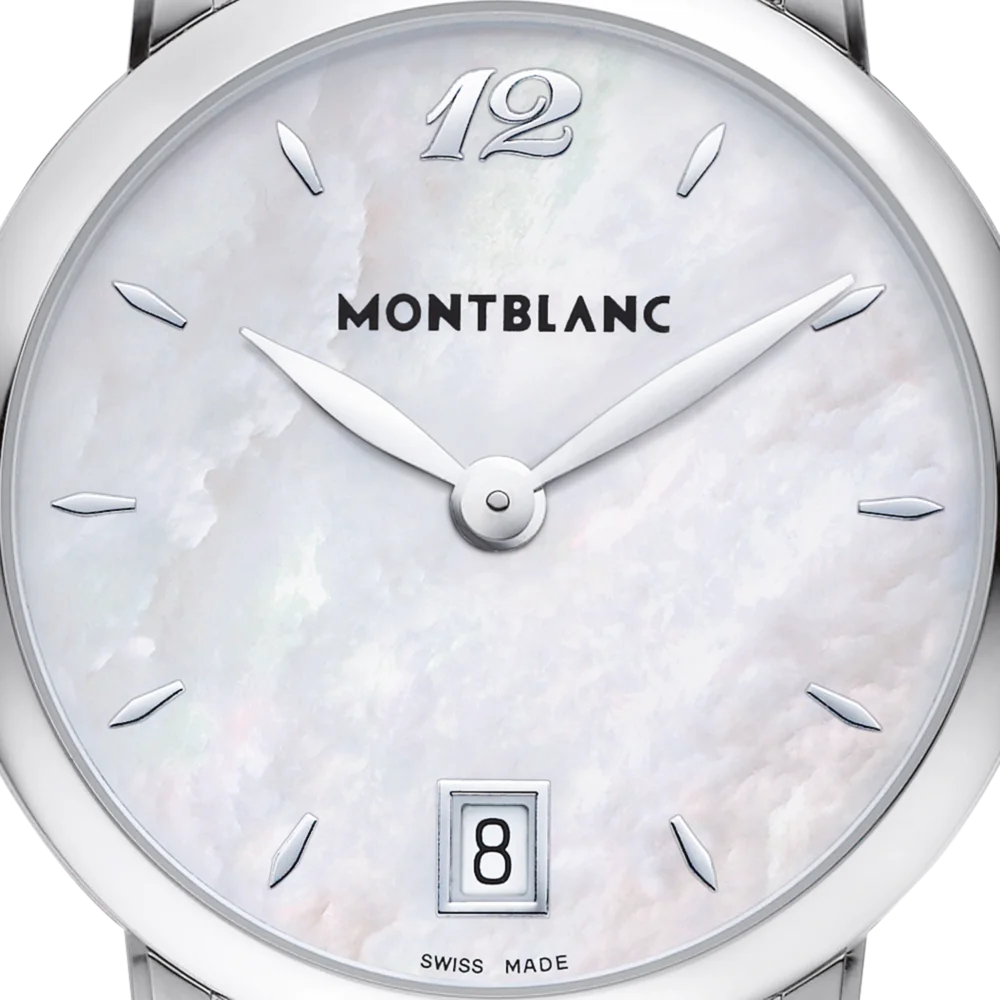 Wie hochwertig ist die Montblanc Star Quarz Weiß 37 mm? Erfahren Sie vor Ort mehr zur Luxus Damenuhr mit römischen Ziffern, Montblanc Boutique Kitzbühel