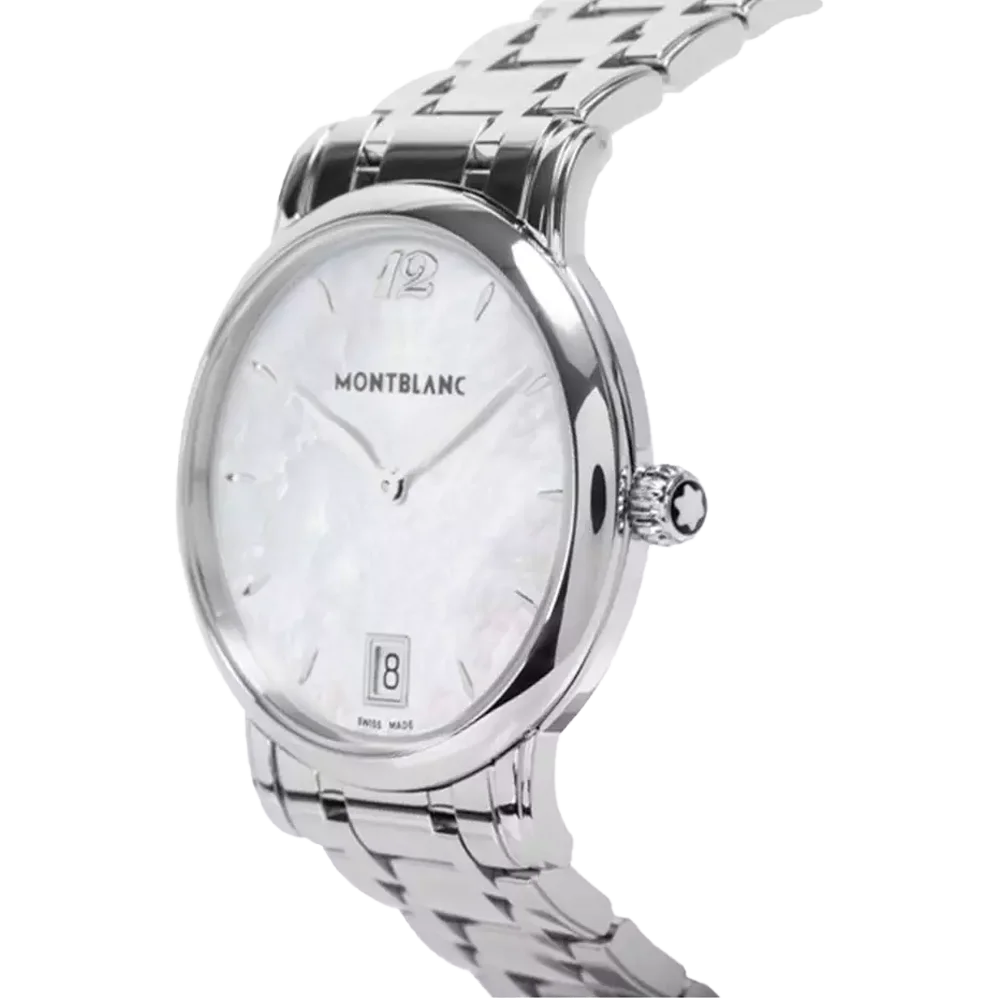 Beste Montblanc Damenuhr für elegante Outfits – Star Quarz Weiß 37 mm, weißes Zifferblatt, Premium Modell, jetzt online in Kitzbühel kaufen