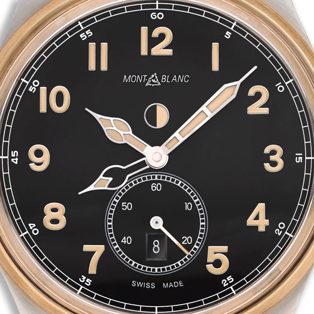 Luxus Automatikuhr Montblanc 1858 mit braunem Lederarmband, kratzfestem Saphirglas und exklusivem Vintage-Design – Premium Zeitmesser bei Montblanc Boutique Kitzbühel