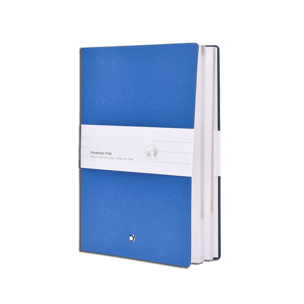 Montblanc® Geschenkset aus Meisterstück Classique Platinum Kugelschreiber und Notebook #146 in Technicolor Blue