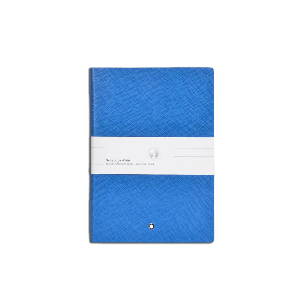 Montblanc® Geschenkset aus Meisterstück Classique Platinum Kugelschreiber und Notebook #146 in Technicolor Blue