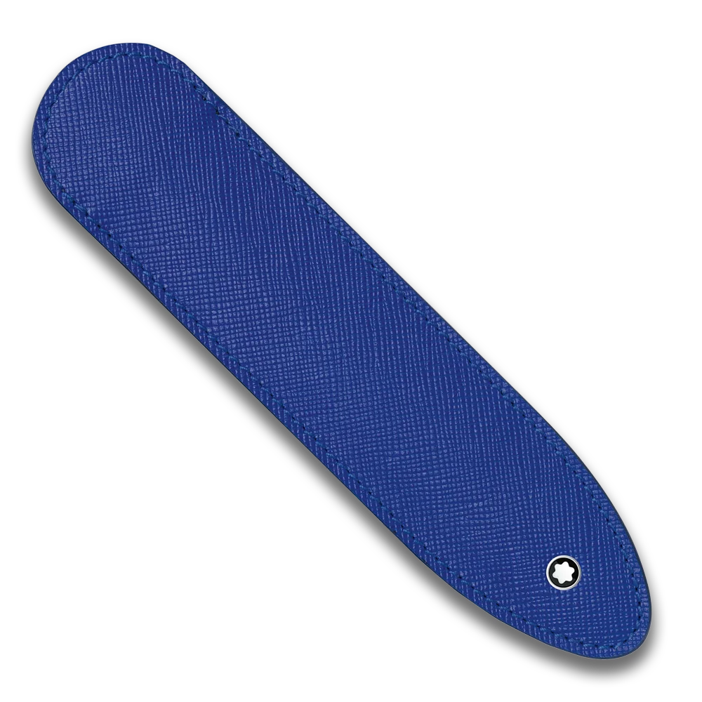 Premium Montblanc® Sartorial Etui für Schreibgerät in Electric Blue – edles Lederetui mit Jacquard-Futter, stilvolles Statement-Piece bei Montblanc Boutique Kitzbühel