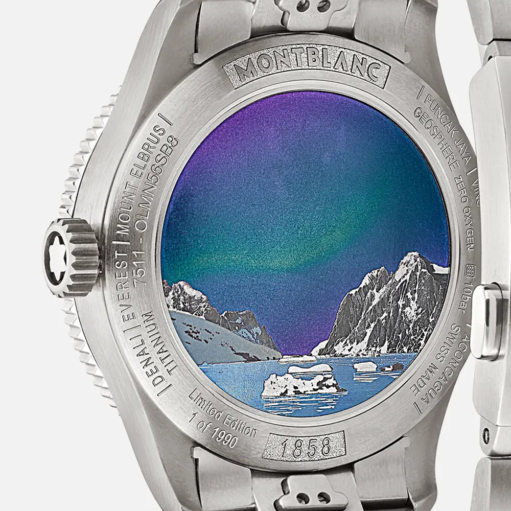 Rückseite der Montblanc 1858 Geosphere South Pole mit Antarktis-Gravur, in Kitzbühel verfügbar