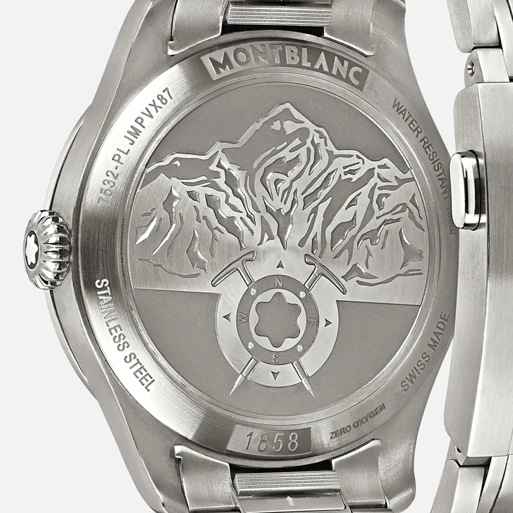 Luxus Automatikuhr mit Edelstahl- oder Lederarmband – Montblanc 1858 Automatic Date 0 Oxygen The 8000, Premium Uhr für Abenteurer, Montblanc Boutique Kitzbühel