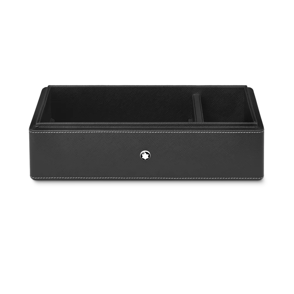 Montblanc Schreibtischbox aus Leder für drei Schreibgeräte und Tintenfass