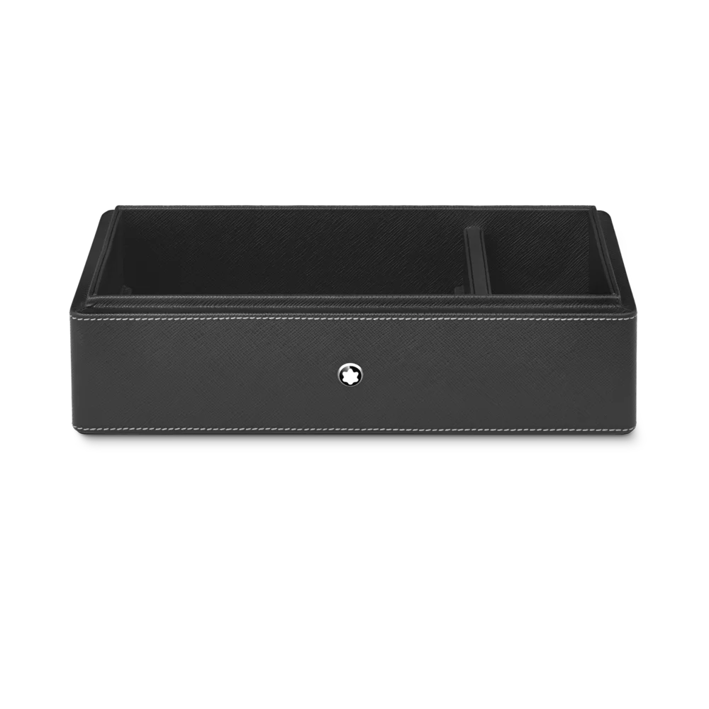 Montblanc Schreibtischbox aus Leder für drei Schreibgeräte und Tintenfass
