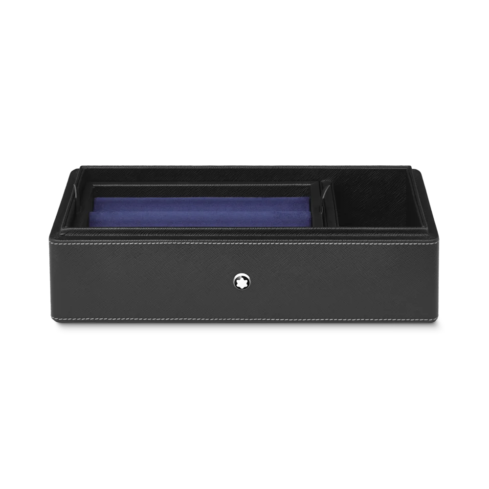 Montblanc Schreibtischbox aus Leder für drei Schreibgeräte und Tintenfass
