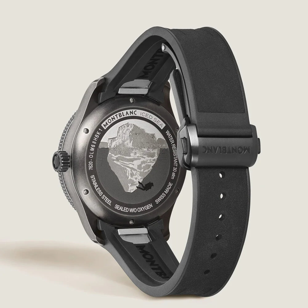 Austauschbares Edelstahl- und Kautschukarmband Montblanc Iced Sea Taucheruhr