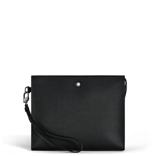 Elegante Montblanc® Sartorial Pochette aus Saffianleder in Schwarz