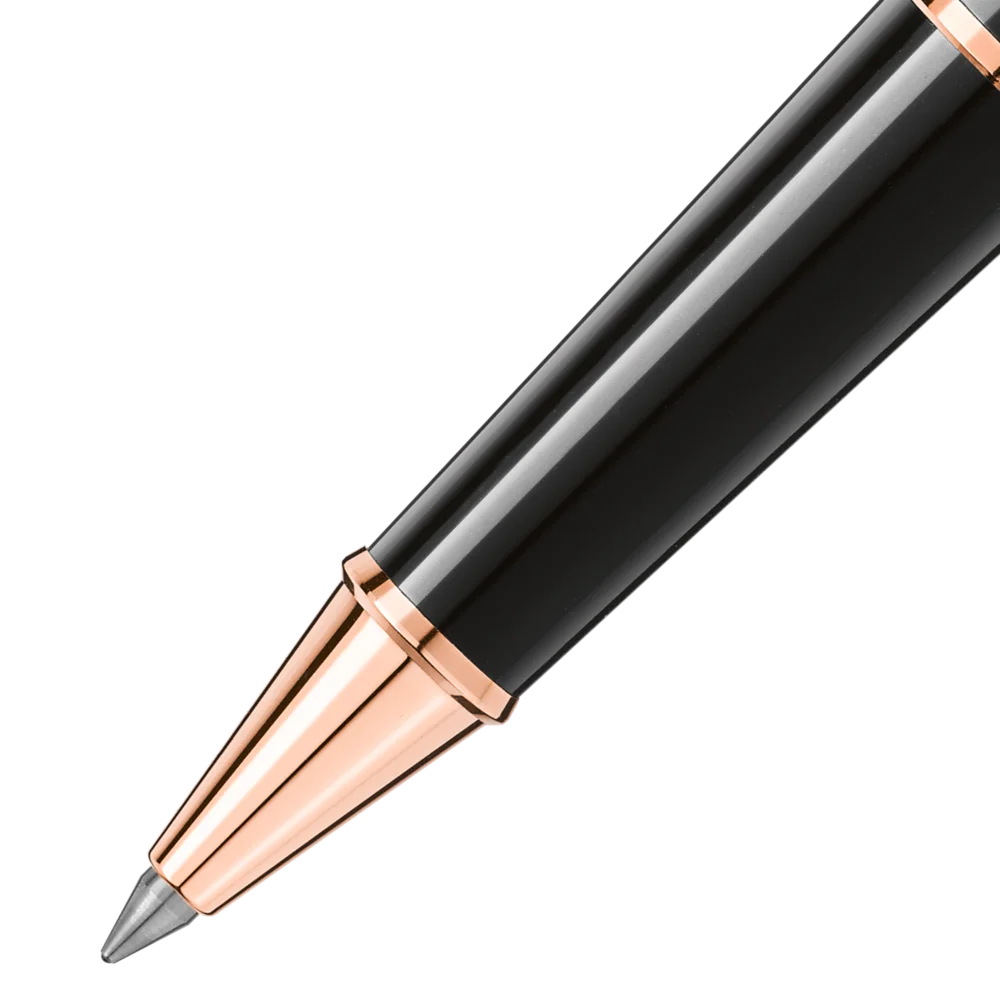 Premium Montblanc Classique Rollerball – tiefschwarzer Edelharz-Korpus, rosévergoldete Akzente, luxuriöse Geschenkidee, Montblanc Boutique Kitzbühel