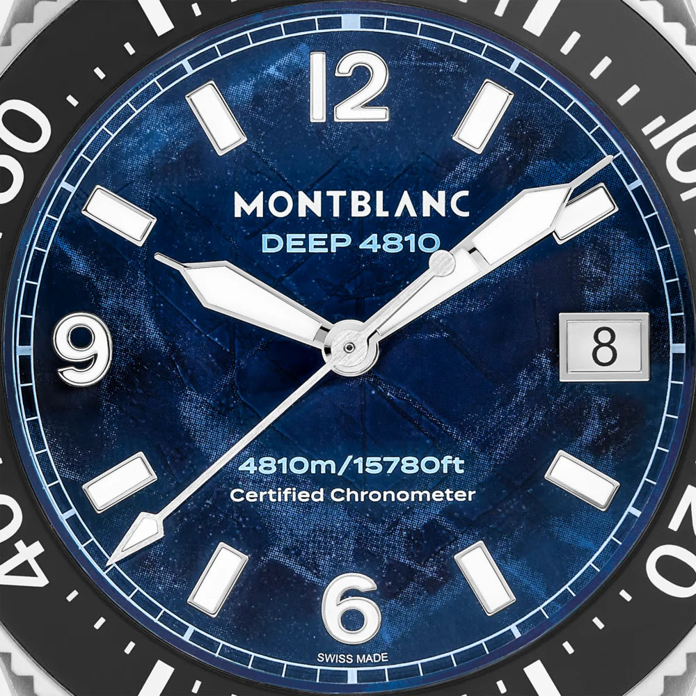 Montblanc Deep 4810 Uhr mit 0-Oxygen-Technologie, eisblaues Zifferblatt, Titan-Gehäuse, exklusive Taucheruhr Boutique Kitzbühel online kaufen