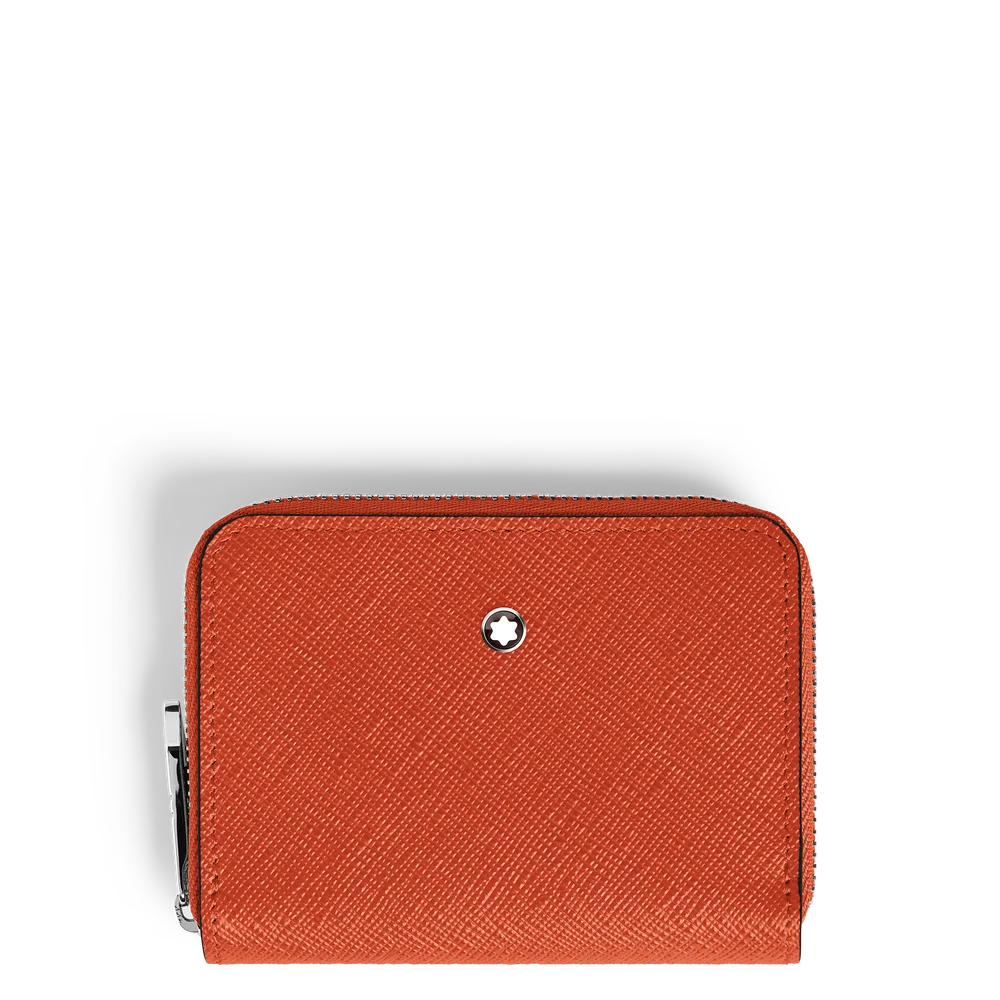 Geprägtes Sartorial Leder der Montblanc Mini Brieftasche in Mandarin