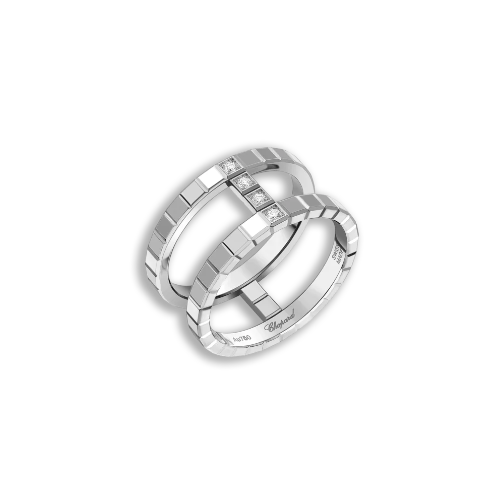 Ice Cube • Ring • Weißgold • 4 Diamanten