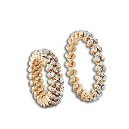 Ring Multi Size • 3 Reihen voll besetzt • weiße Diamanten • Roségold