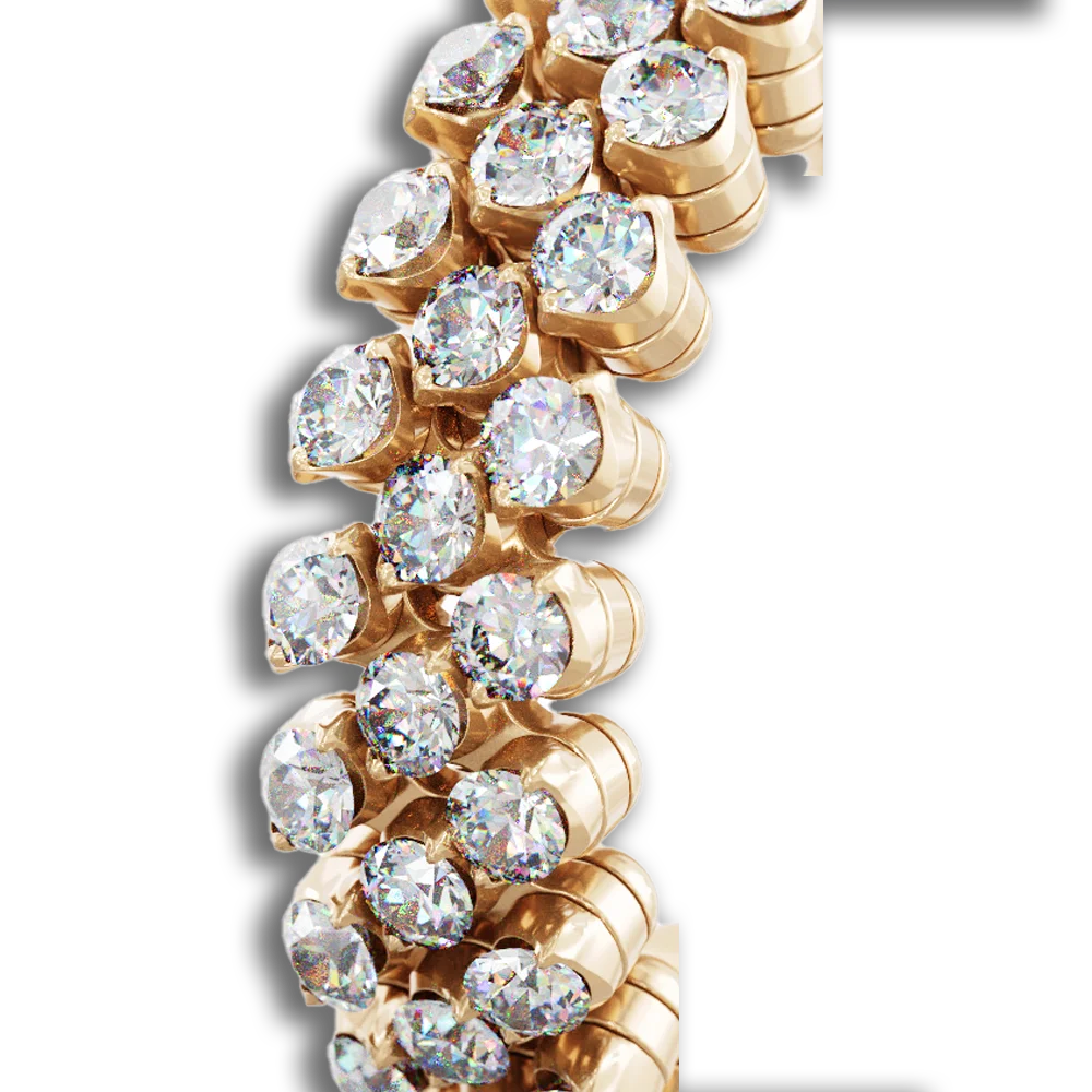Ring Multi Size • 3 Reihen voll besetzt • weiße Diamanten • Roségold
