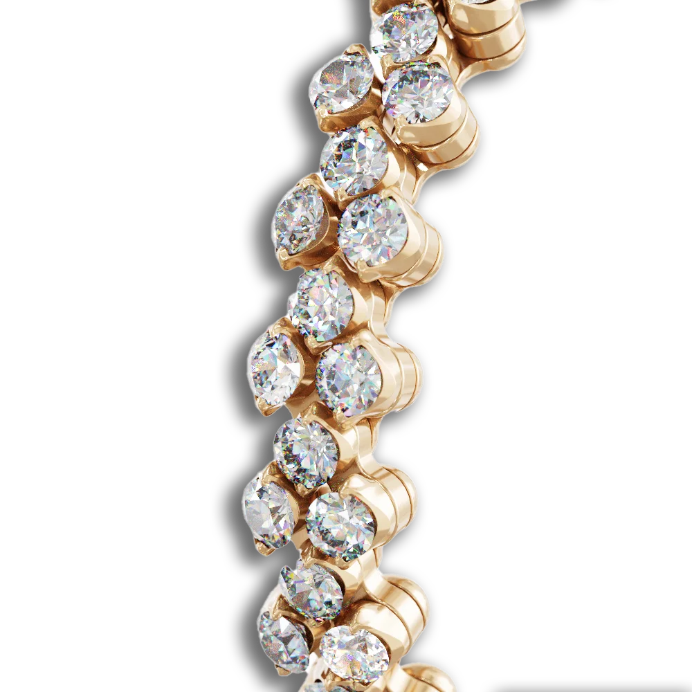 Ring Multi Size • 3 Reihen voll besetzt • weiße Diamanten • Roségold