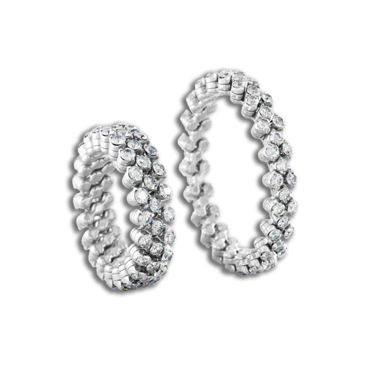 Ring Multi Size • 3 Reihen voll besetzt • weiße Diamanten • Weißgold