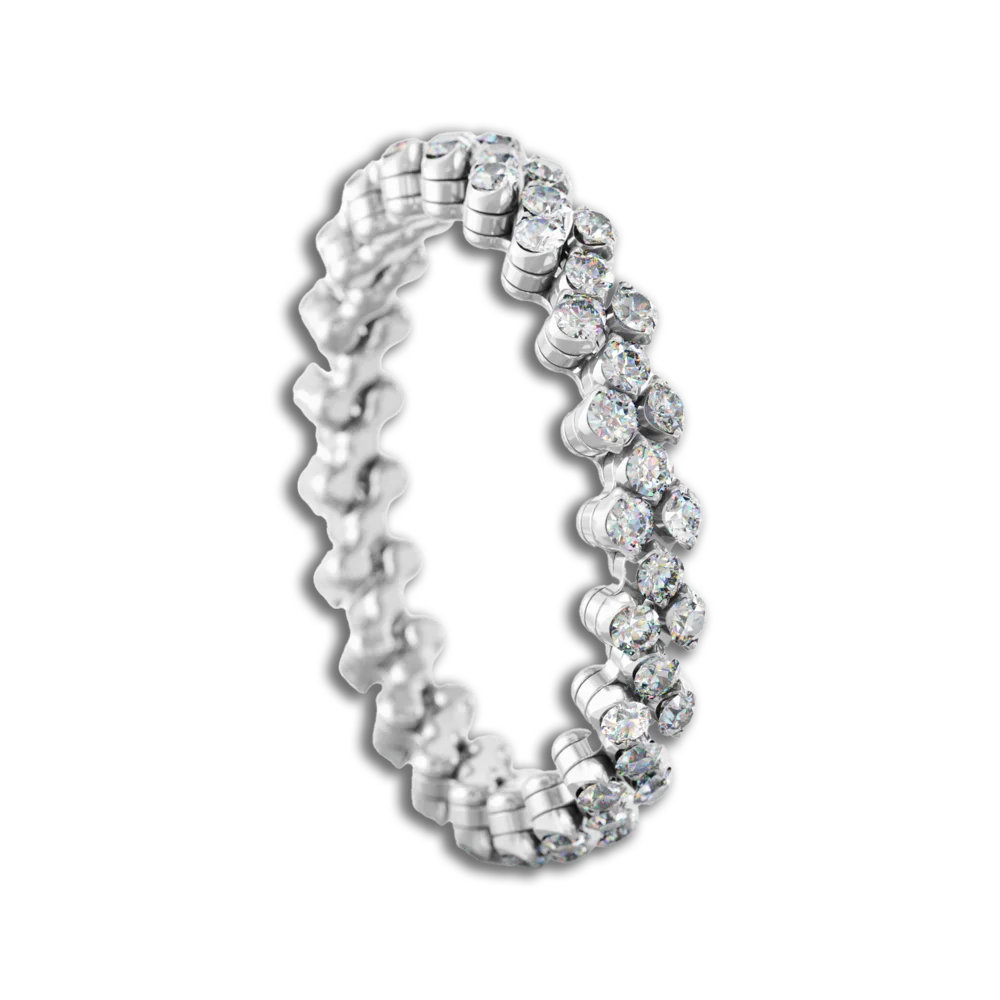 Ring Multi Size • 3 Reihen voll besetzt • weiße Diamanten • Weißgold