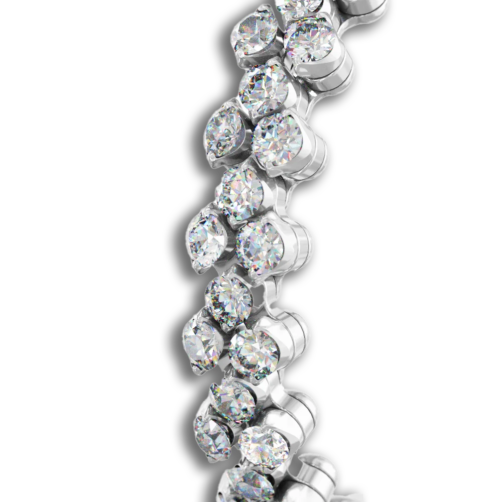 Ring Multi Size • 3 Reihen voll besetzt • weiße Diamanten • Weißgold