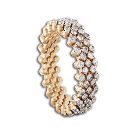 Ring Multi Size • 5 Reihen voll besetzt • weiße Diamanten • Roségold