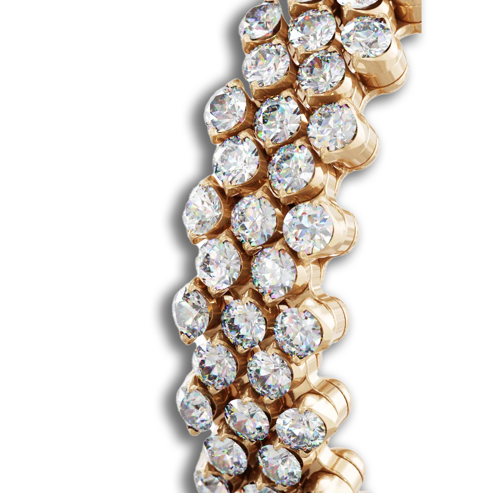 Ring Multi Size • 5 Reihen voll besetzt • weiße Diamanten • Roségold