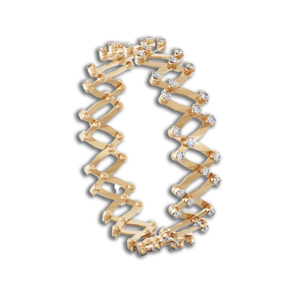 Ring Bracelet 1492 • weiße Diamanten • Roségold
