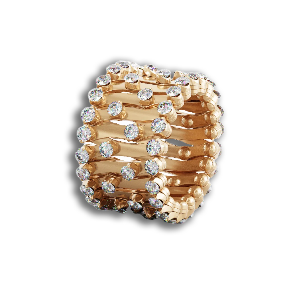 Ring Bracelet 1492 • weiße Diamanten • Roségold