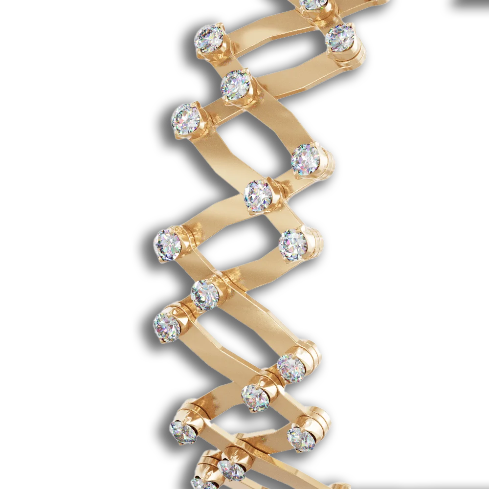 Ring Bracelet 1492 • weiße Diamanten • Roségold