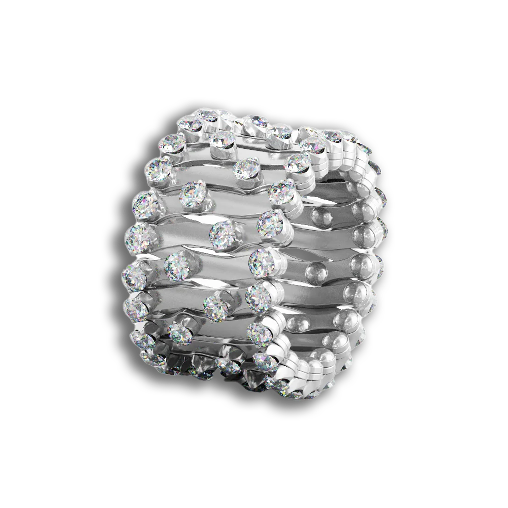 Ring Bracelet 1492 • weiße Diamanten • Weißgold