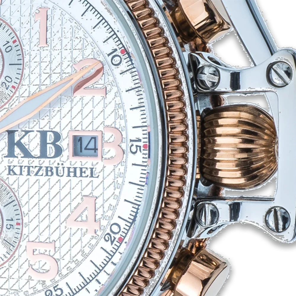 Exklusive KB Spezial Stoppuhr Roségold – Premium-Chronograph, luxuriöse Verarbeitung, stilvolles Unikat für Sammlerinnen und Sammler, erhältlich bei Juwelier und Goldschmied Schroll in Kitzbühel Tirol oder online.