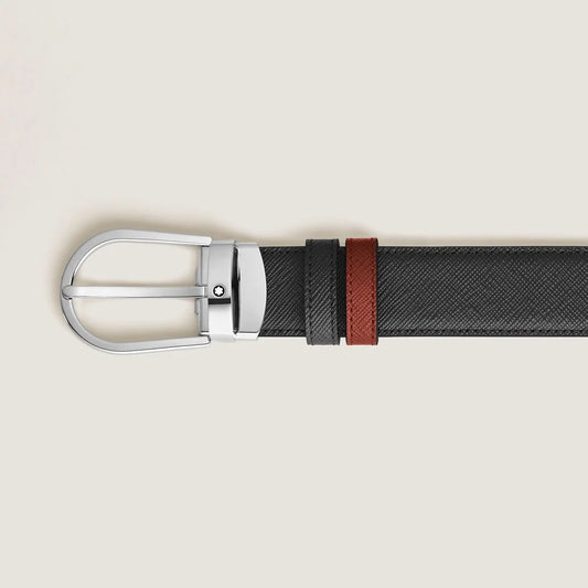 Montblanc Gürtel mit hufeisenförmiger Schließe und Palladium Finish