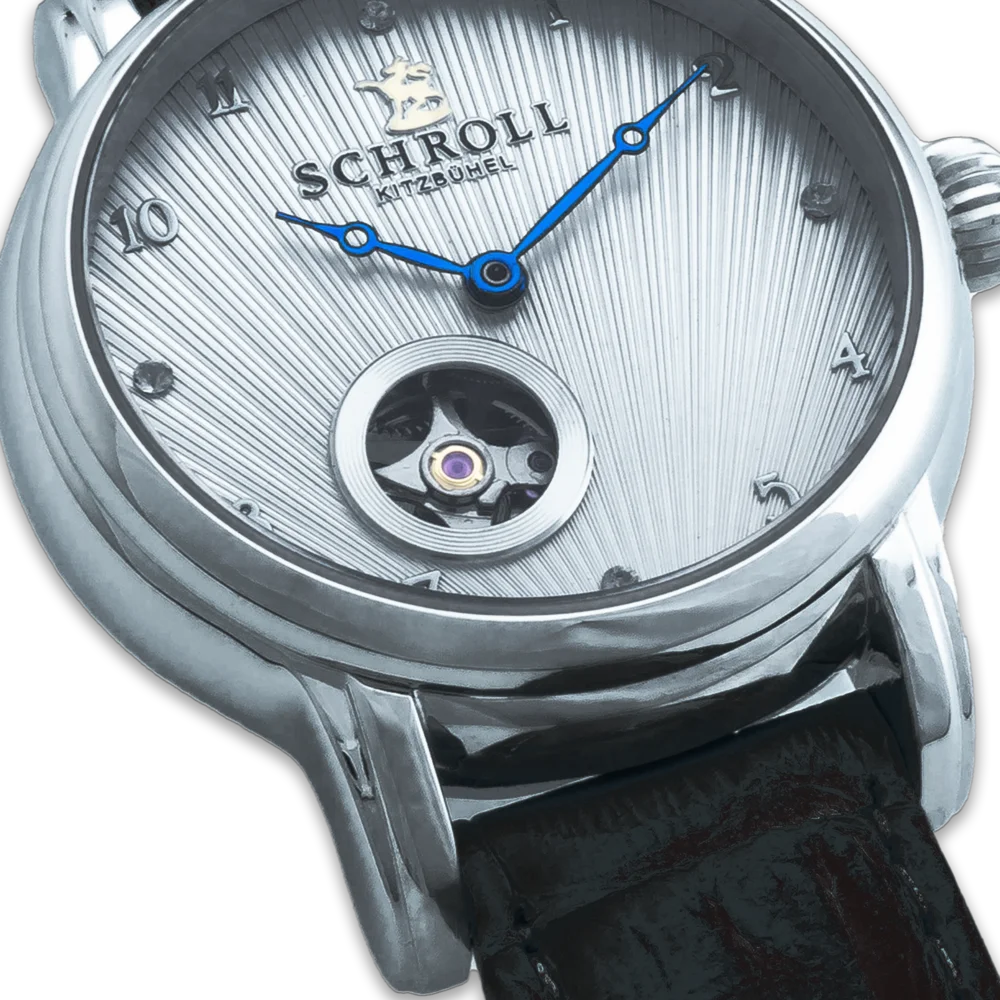Luxus-Armbanduhr KB Yvonne – inspiriert von Kitzbüheler Tradition, elegantes Design, präzises Uhrwerk, exklusiv gefertigt, erhältlich bei Juwelier und Goldschmied Schroll in Kitzbühel Tirol oder online.
