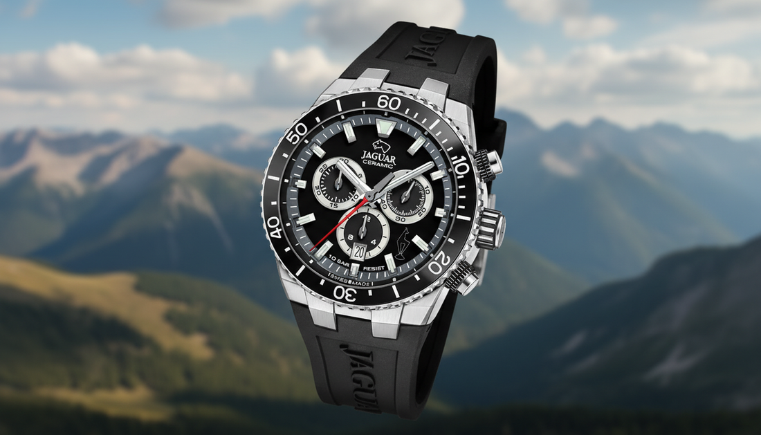Jaguar® CERAMIC Kitzbühel – Exklusive Schweizer Herrenuhr mit Kitzbühel Gams Logo, Saphirglas und Keramiklünette, erhältlich bei Juwelier Schroll in Kitzbühel